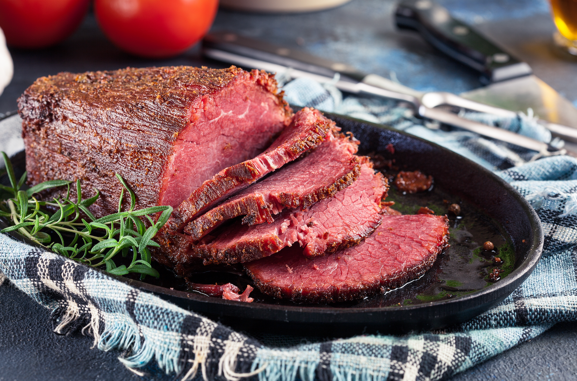 Sliced corned beef