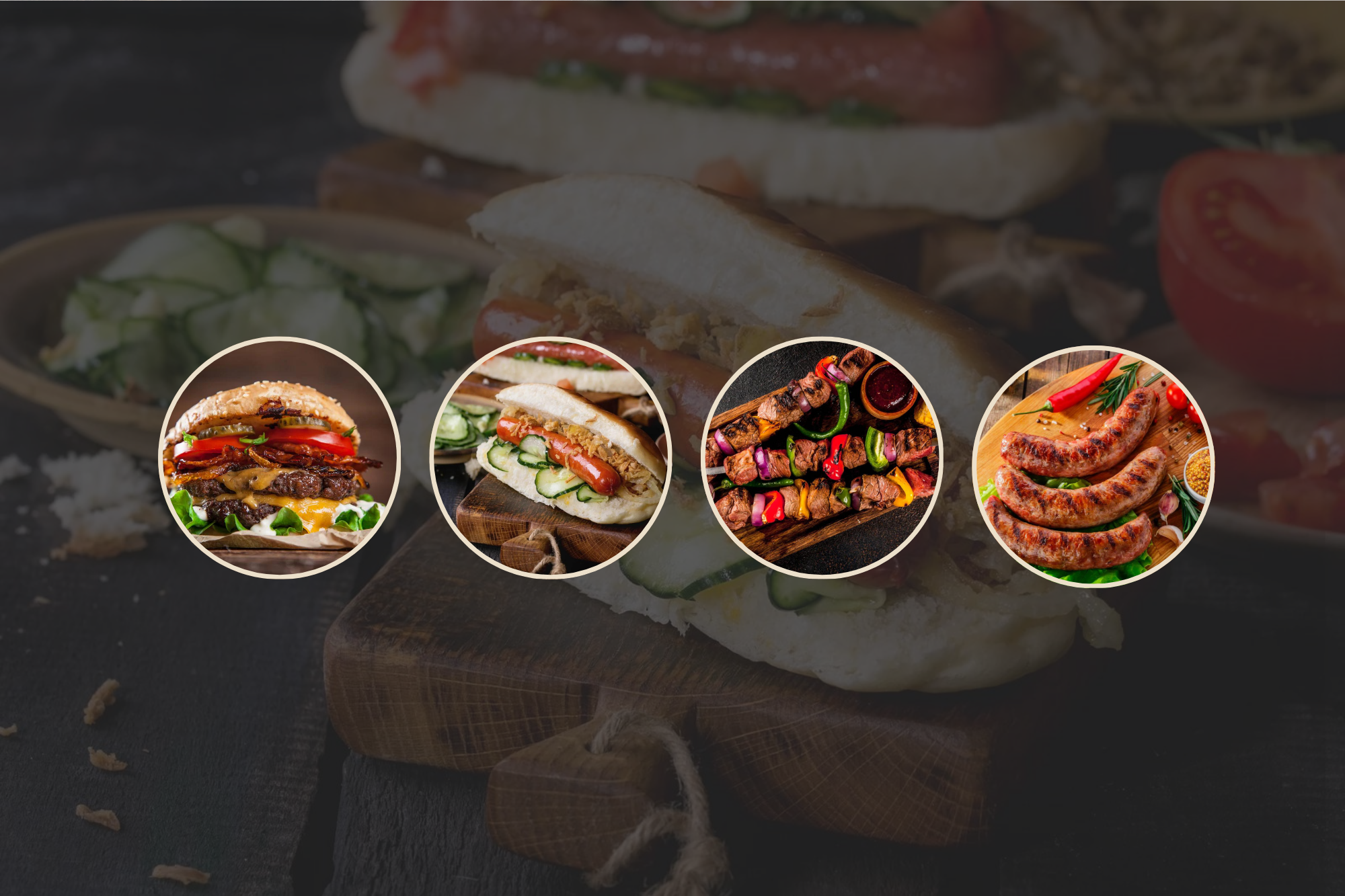 brats hotdogs kabobs hamburgers